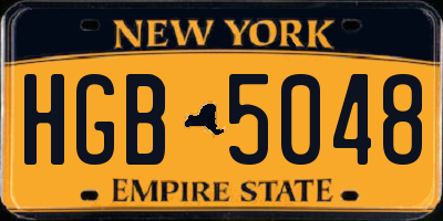 NY license plate HGB5048