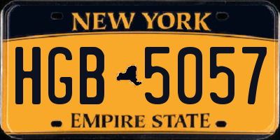 NY license plate HGB5057