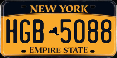 NY license plate HGB5088