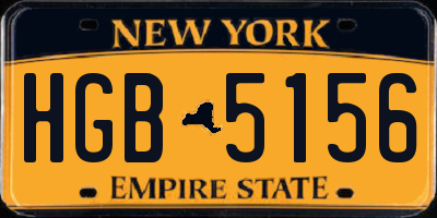 NY license plate HGB5156