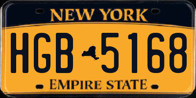 NY license plate HGB5168