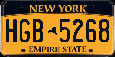 NY license plate HGB5268