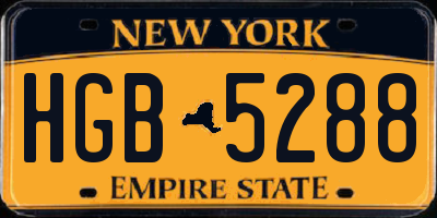 NY license plate HGB5288