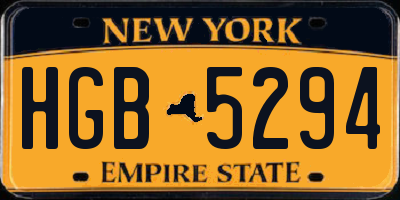 NY license plate HGB5294