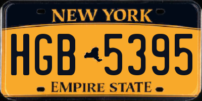NY license plate HGB5395