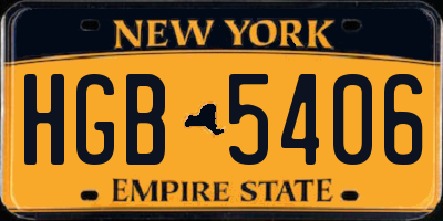NY license plate HGB5406
