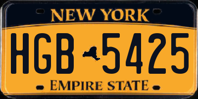 NY license plate HGB5425