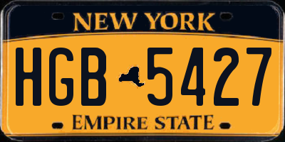 NY license plate HGB5427