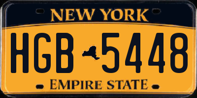 NY license plate HGB5448