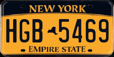 NY license plate HGB5469