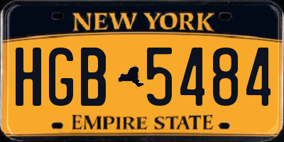 NY license plate HGB5484