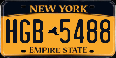 NY license plate HGB5488