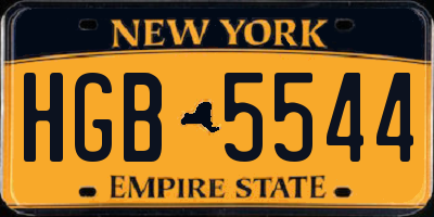 NY license plate HGB5544