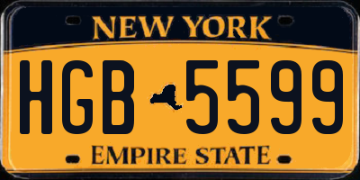 NY license plate HGB5599