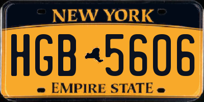 NY license plate HGB5606