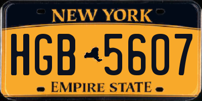 NY license plate HGB5607