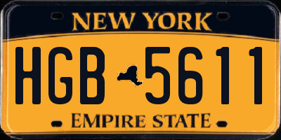 NY license plate HGB5611