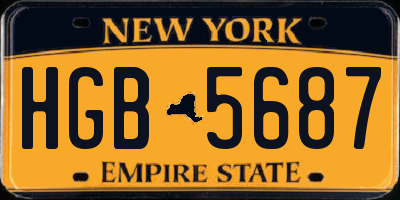 NY license plate HGB5687