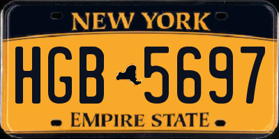 NY license plate HGB5697