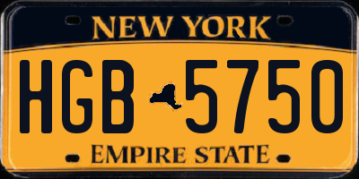 NY license plate HGB5750