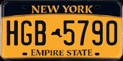 NY license plate HGB5790
