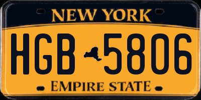 NY license plate HGB5806