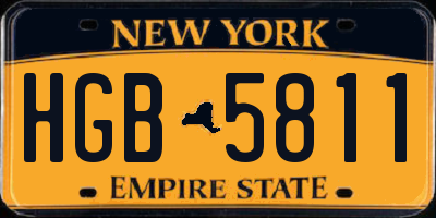 NY license plate HGB5811