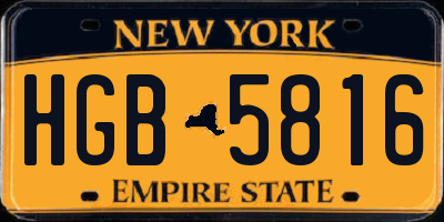 NY license plate HGB5816