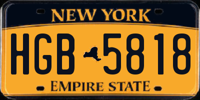 NY license plate HGB5818