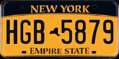 NY license plate HGB5879