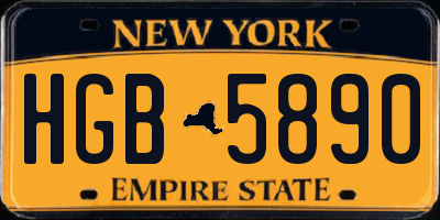 NY license plate HGB5890