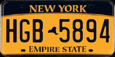 NY license plate HGB5894
