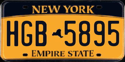 NY license plate HGB5895