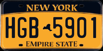 NY license plate HGB5901