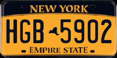 NY license plate HGB5902