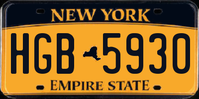NY license plate HGB5930