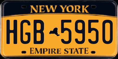 NY license plate HGB5950