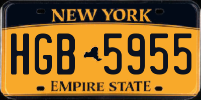 NY license plate HGB5955