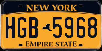NY license plate HGB5968