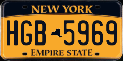 NY license plate HGB5969