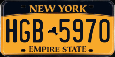 NY license plate HGB5970