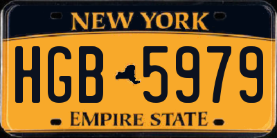 NY license plate HGB5979