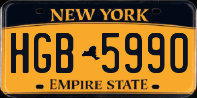 NY license plate HGB5990