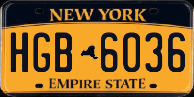 NY license plate HGB6036