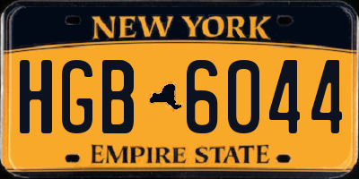 NY license plate HGB6044