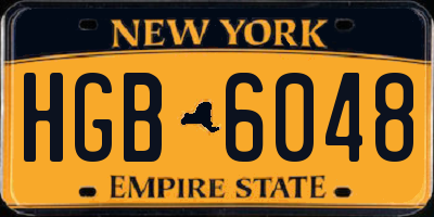 NY license plate HGB6048