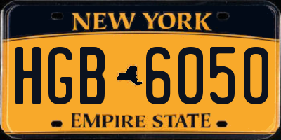 NY license plate HGB6050