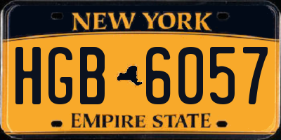 NY license plate HGB6057