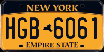 NY license plate HGB6061