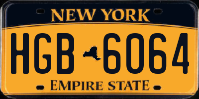 NY license plate HGB6064